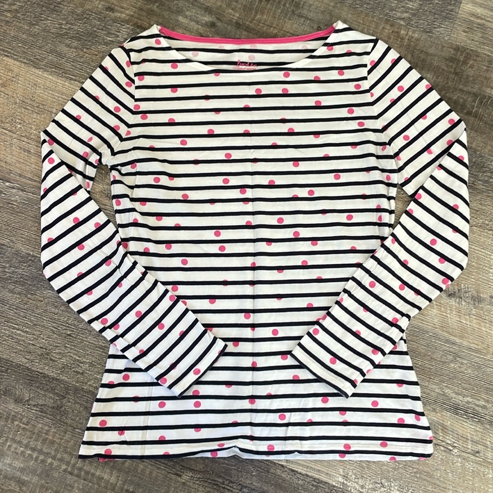 Boden Breton Pink Polka Dot & Navy Stripe